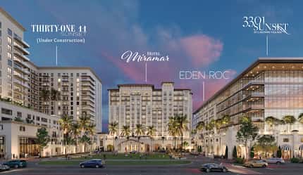 Hotel Miramar, the Autograph Collection property, sits between office building 3301 Sunset...
