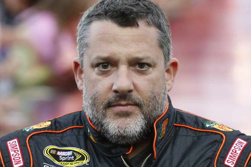 Tony Stewart is shown during driver introductions before the start of the NASCAR Sprint Cup...