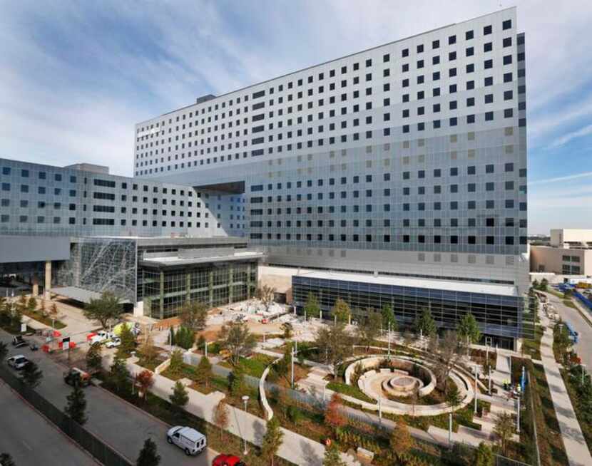 
Construction continued Tuesday at the new Parkland Memorial Hospital. The 17-story “bed...