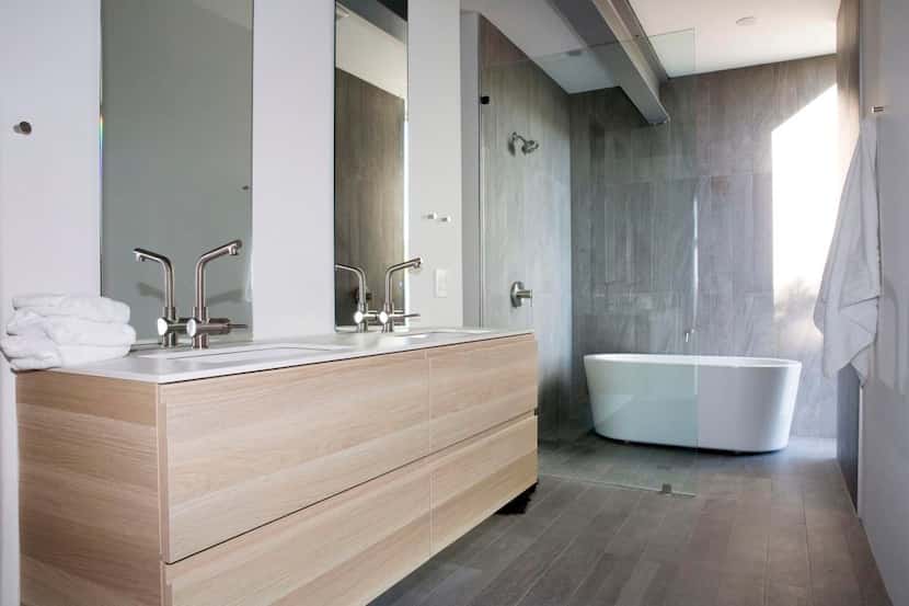 
The interior is as practical and functional as the exterior. “The bathroom is Ikea,” says...
