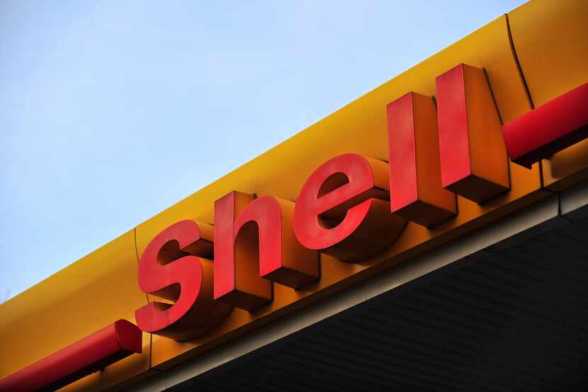 A Shell petrol station is pictured in London, on February 4, 2010. Royal Dutch Shell plans...