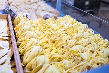 Fresh pasta sold at Eataly.