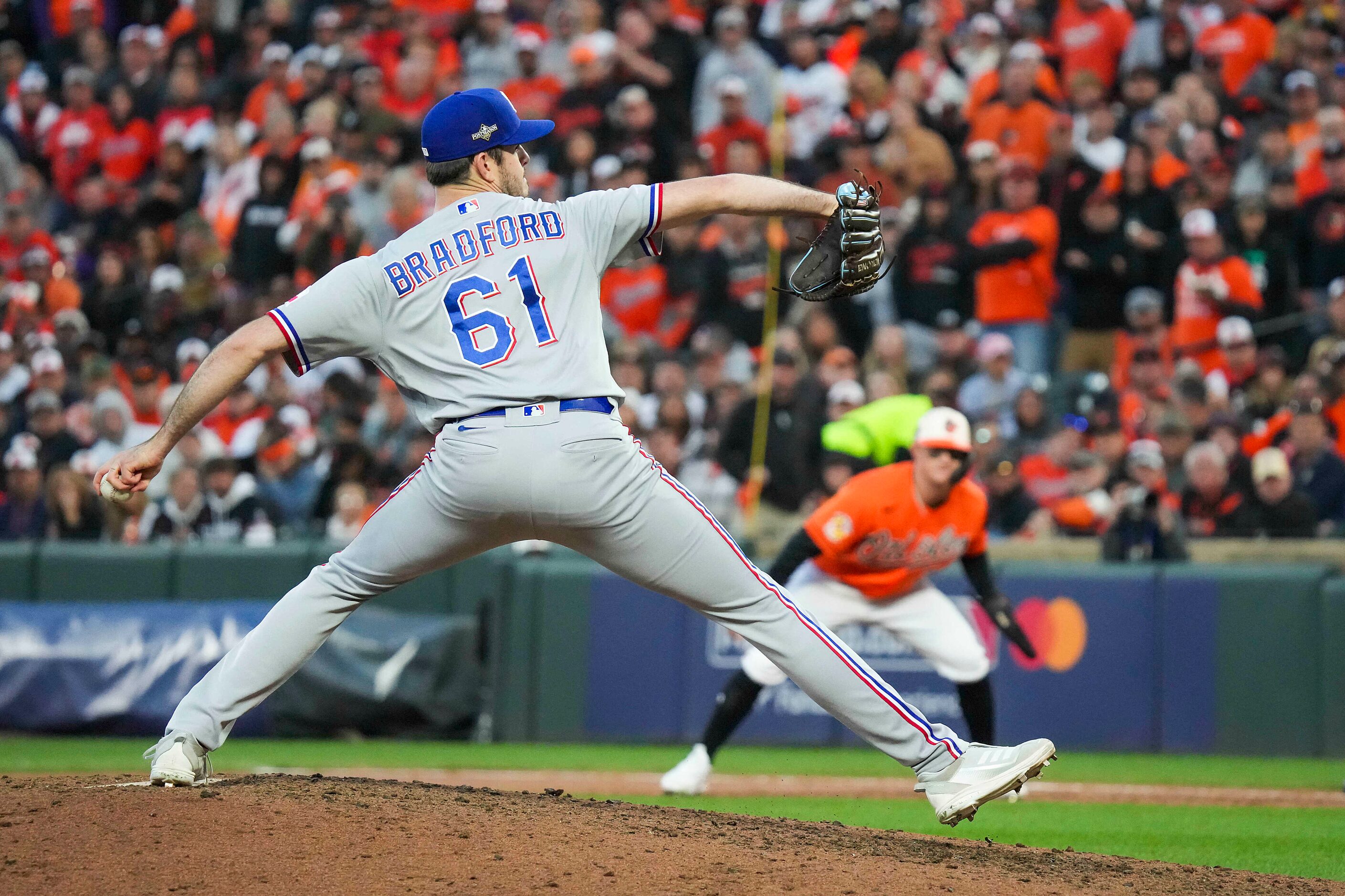 Texas Rangers pitcher Cody Bradford delivers during the fifth inning against the Baltimore...