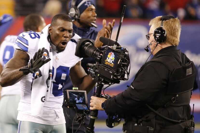 Dallas Cowboys wide receiver Dez Bryant (88) talks to the TV camera during the Dallas...