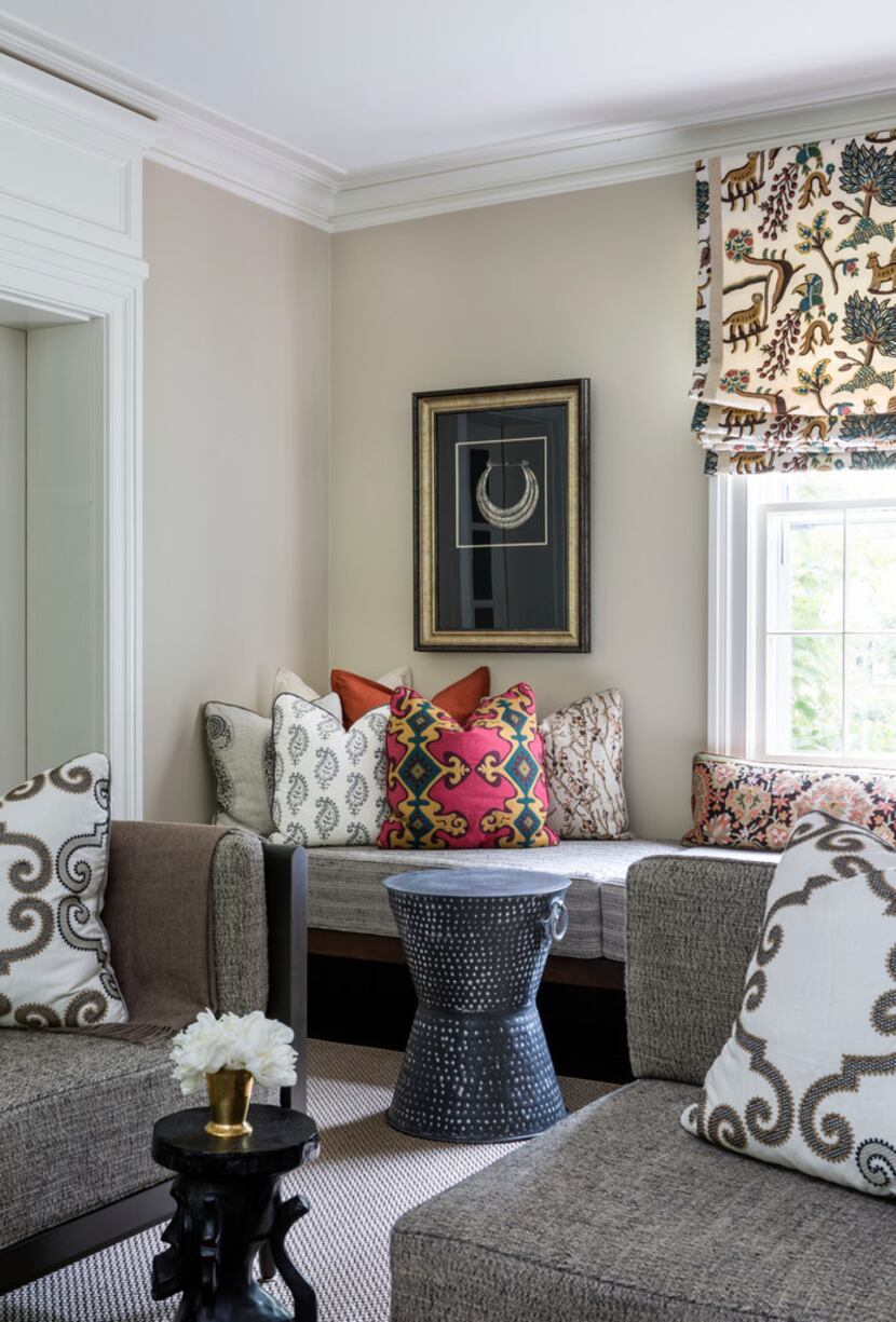 This photo provided by Marika Meyer Interiors shows a living room in Washington, D.C. Among...