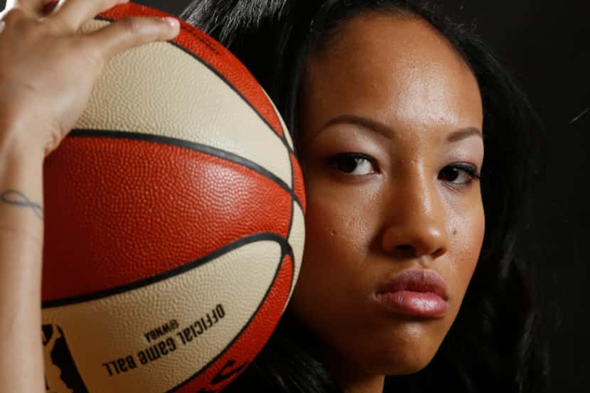 Saniya Chong poses for a portrait during Dallas Wings media day College Park Center in...