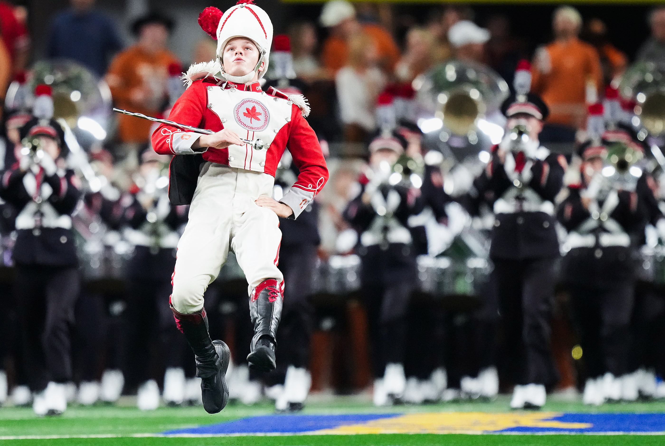 The Ohio State band performs before the Cotton Bowl NCAA College Football Playoff semifinal...