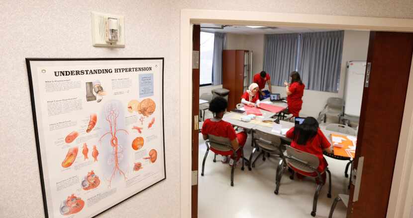 Students work on making displays of human anatomy during the RISD Health Science program at...