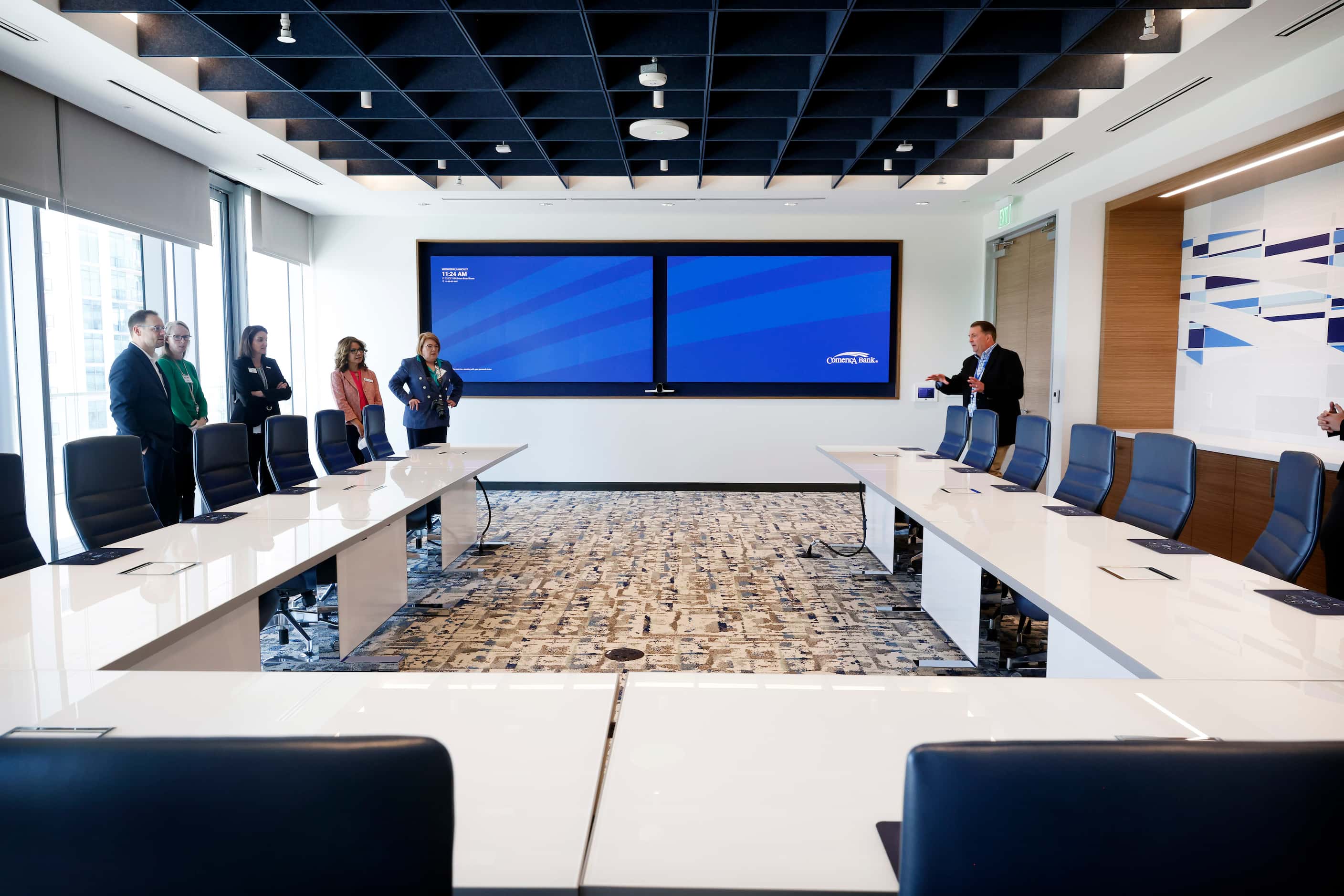 An interior view of the boardroom of the bank’s new Frisco Business & Innovation Hub in The...