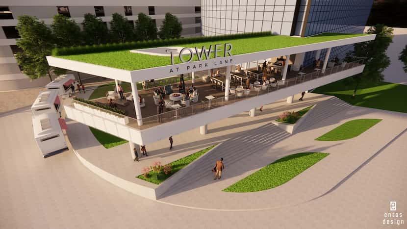 Renovation plans for the Tower at Park Lane include a new amenity center at the entrance.