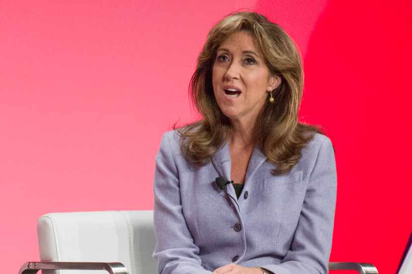 Southwest Airlines captain Tammie Jo Shults, pilot of Southwest Flight 1380, speaks to the...