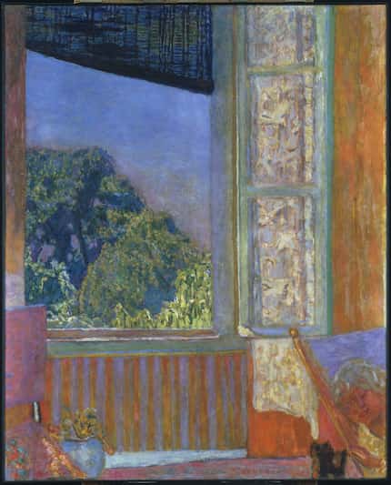In many of the Pierre Bonnard exhibition's paintings, the corners and edges are enriched...