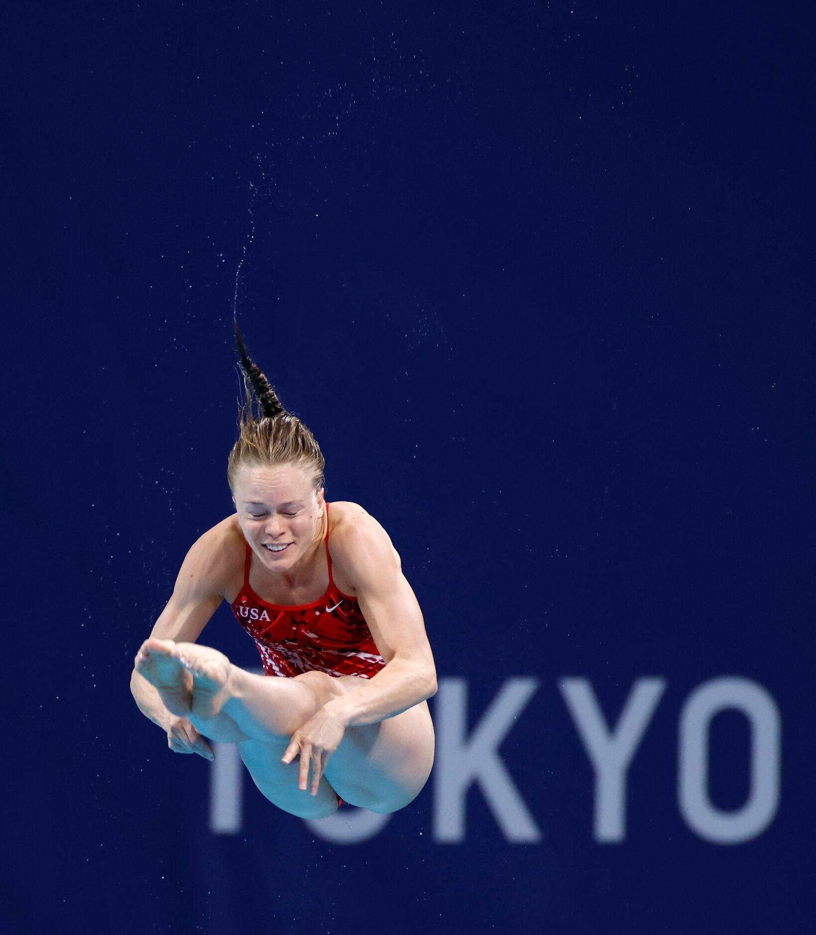 USA’s Krysta Palmer dives in round 5 of 5 In the women’s 3 meter springboard semifinal...