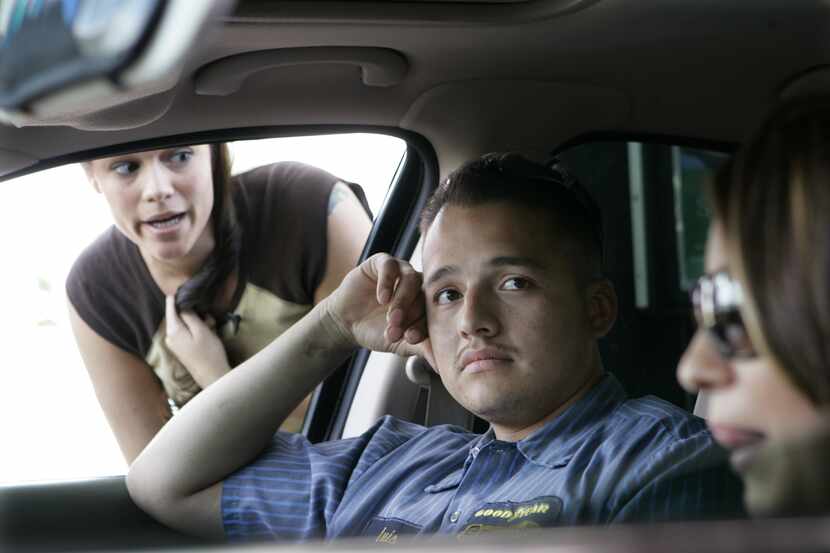 In this 2005 file photo, Alicia Smith (left) confronts Luis Hernandez (middle) during...