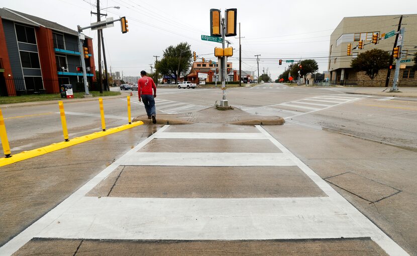 A shot of the same Five Points street intersection in the Vickery Meadow area as pictured...