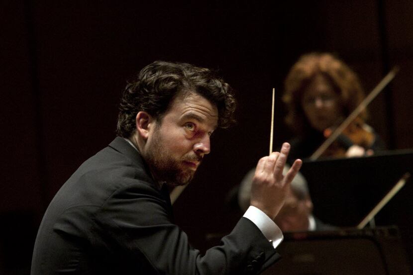 James Gaffigan conducts the Dallas Symphony Orchestra  on Jan. 29, 2015.  