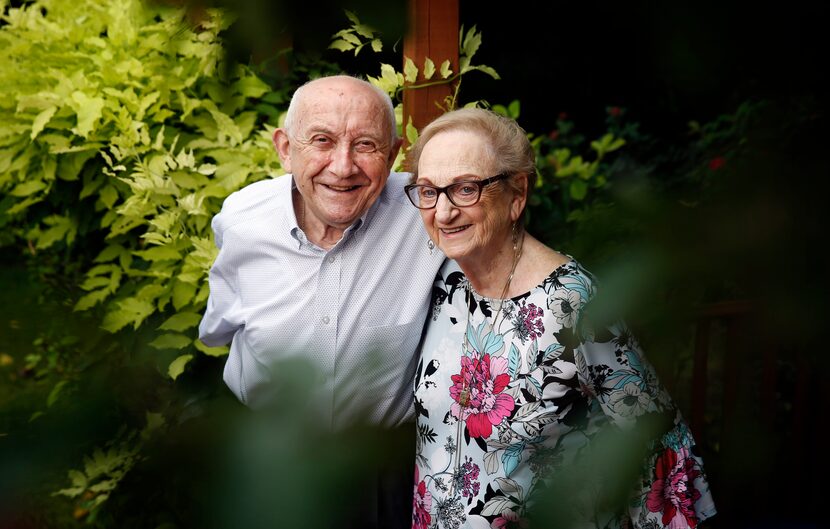 Holocaust survivor Max Glauben and his wife Frieda are photographed outside their Dallas...