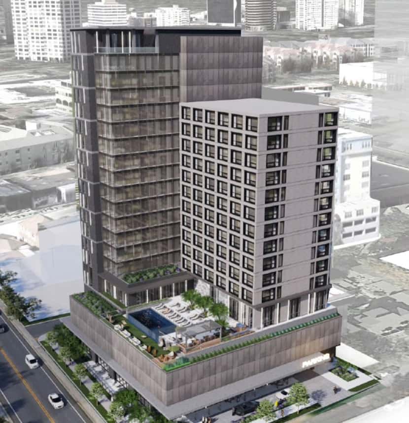Previous owners planned a 19-story Hilton hotel on the site.