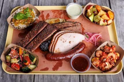 Lunch at Sabar Barbecue in Fort Worth can include tandoori turkey, lamb ribs, brisket and...