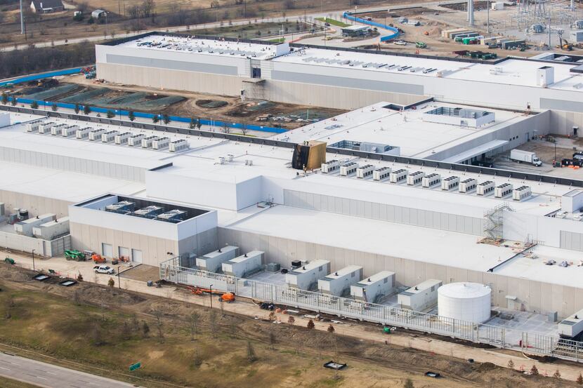 Aerial photo of the new Facebook data center, which is part of the Alliance Texas development.