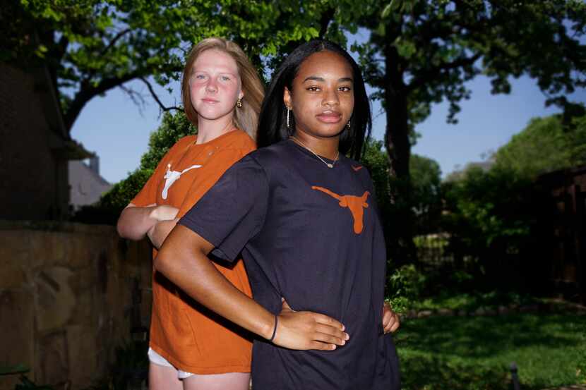 Alexis "Lexi" Missimo (left) and Trinity Byars at Missimo's home in Southlake on Monday, May...