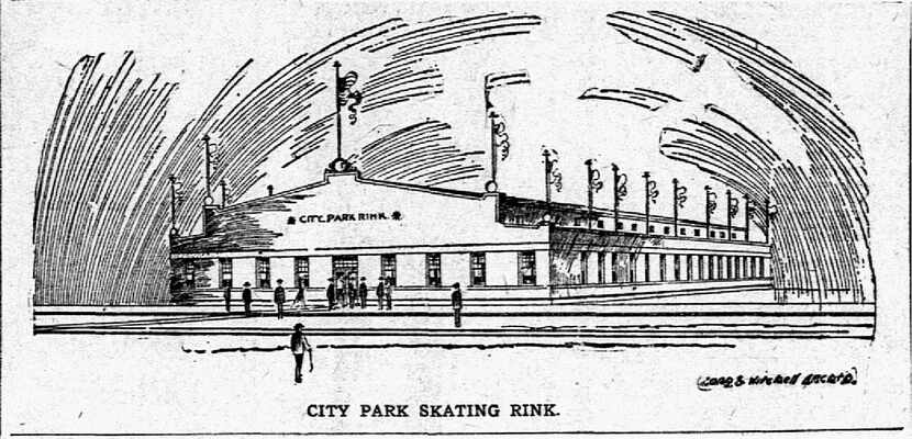 Illustration of City Park Skating Rink from the Dec. 30, 1905, issue of The Dallas Morning...