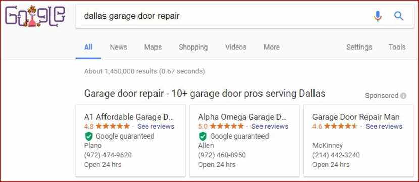 Google is awarding its "Badge of "Trust" — see the checkmark in green — to home contractors...