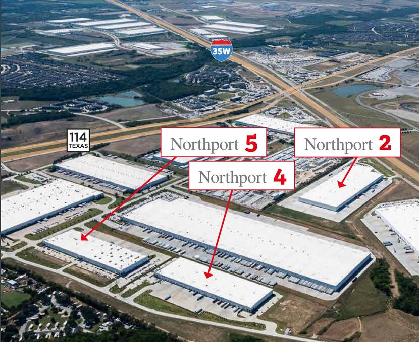 The three Alliance Northport buildings that just sold are near S.H.114 and Interstate 35W.