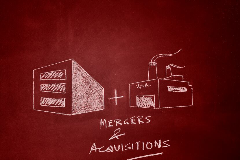 Merger concept on chalkboardOther concepts: