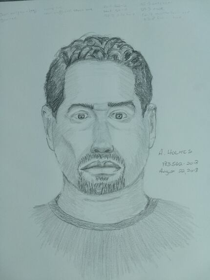 A sketch of a suspect in the sexual assault of a woman on Aug. 19.