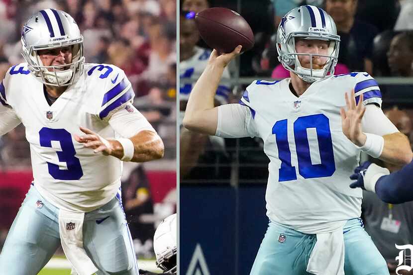 A solid performance from Cooper Rush (right) has forced the Cowboys to reassess the backup...
