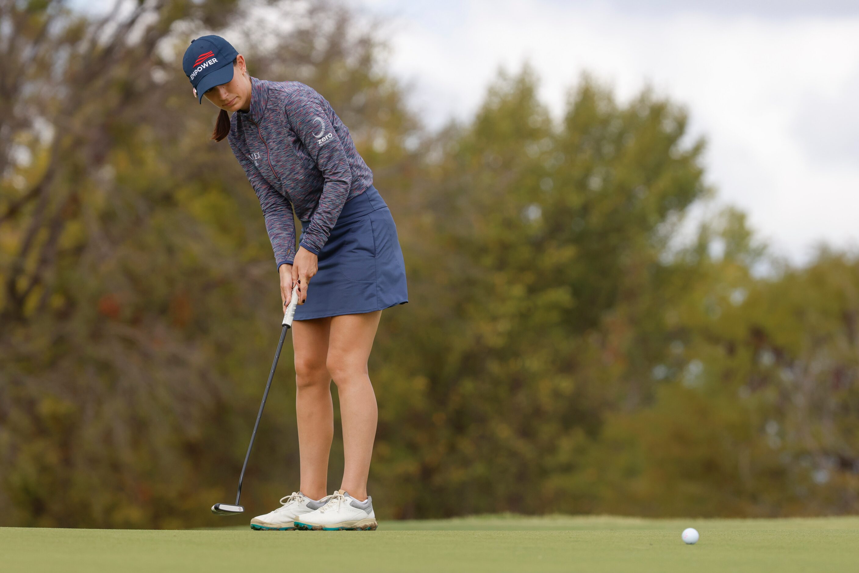 Cheyenne Knight of United States putts on 10th green during the first round of The Ascendant...