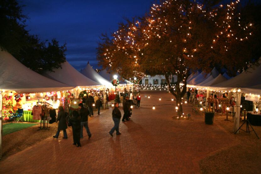 Shoppers at Fredericksburg's Christmas market, held annually in the town square.