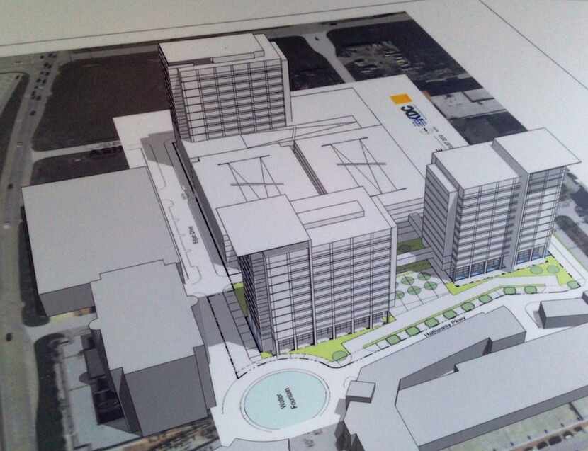  Original plans for the properties Tier REIT bought included two office towers adjacent to...