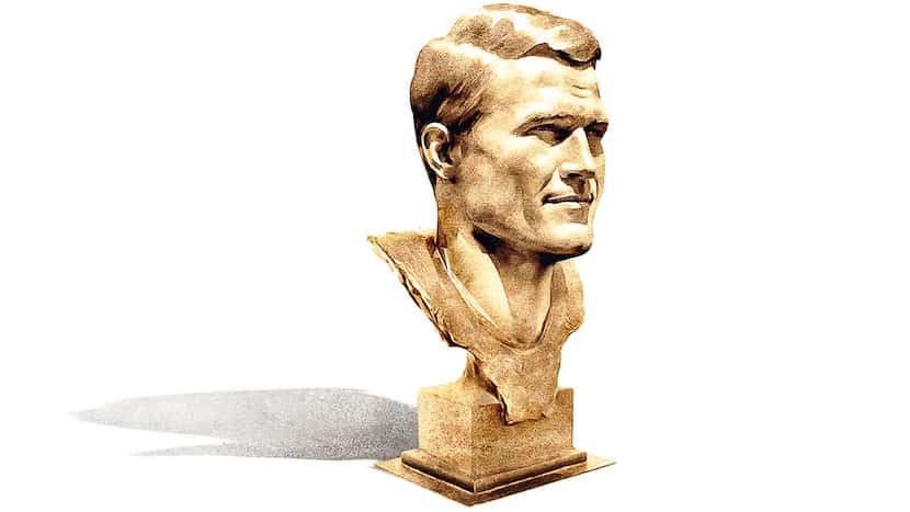 An illustration of the Hall of Fame bust for former Cowboys linebacker Chuck Howley.