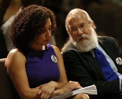 Sara Mokuria (left) and John Fullinwider, co-founders of Mothers Against Police Brutality,...