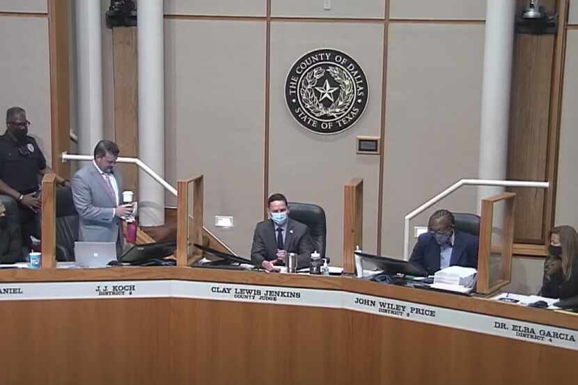 Dallas County Commissioner J.J. Koch was removed by a bailiff from the commissioners court...