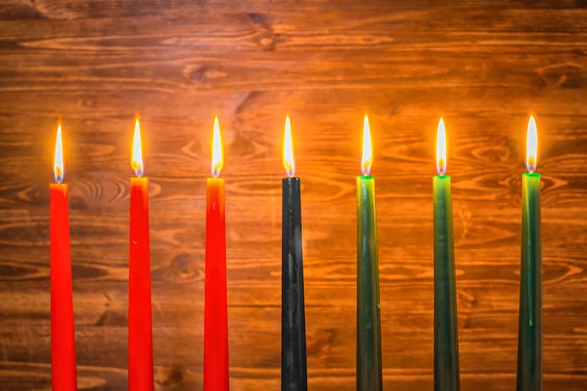 Red, black and green are key colors in the Kwanzaa tradition.
