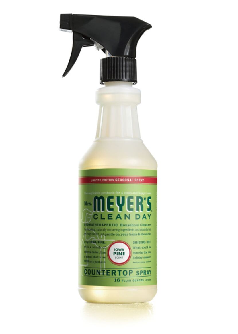 Mrs. Meyers countertop spray that smells like a pine tree.