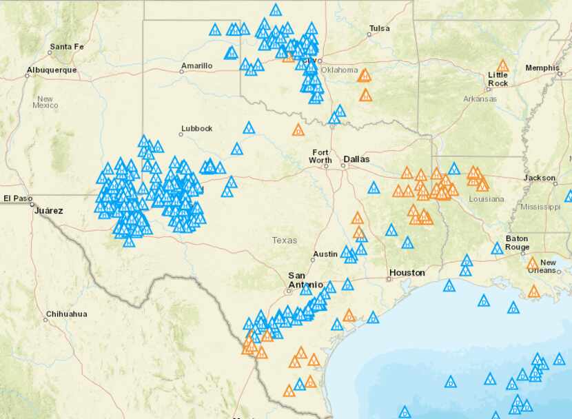 Baker Hughes' real-time rig map shows the high concentration of drilling activity in the...