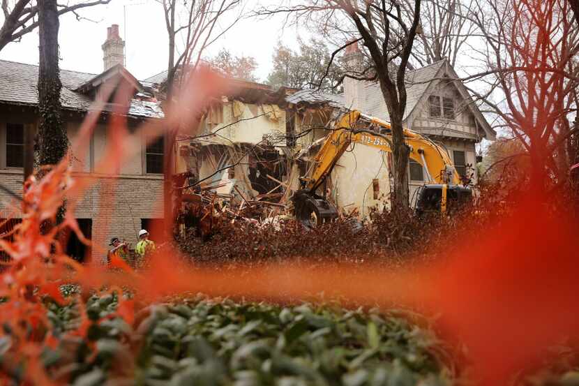 The beginning of the end of the 105-year-old Tudor on Turtle Creek built for the co-founder...