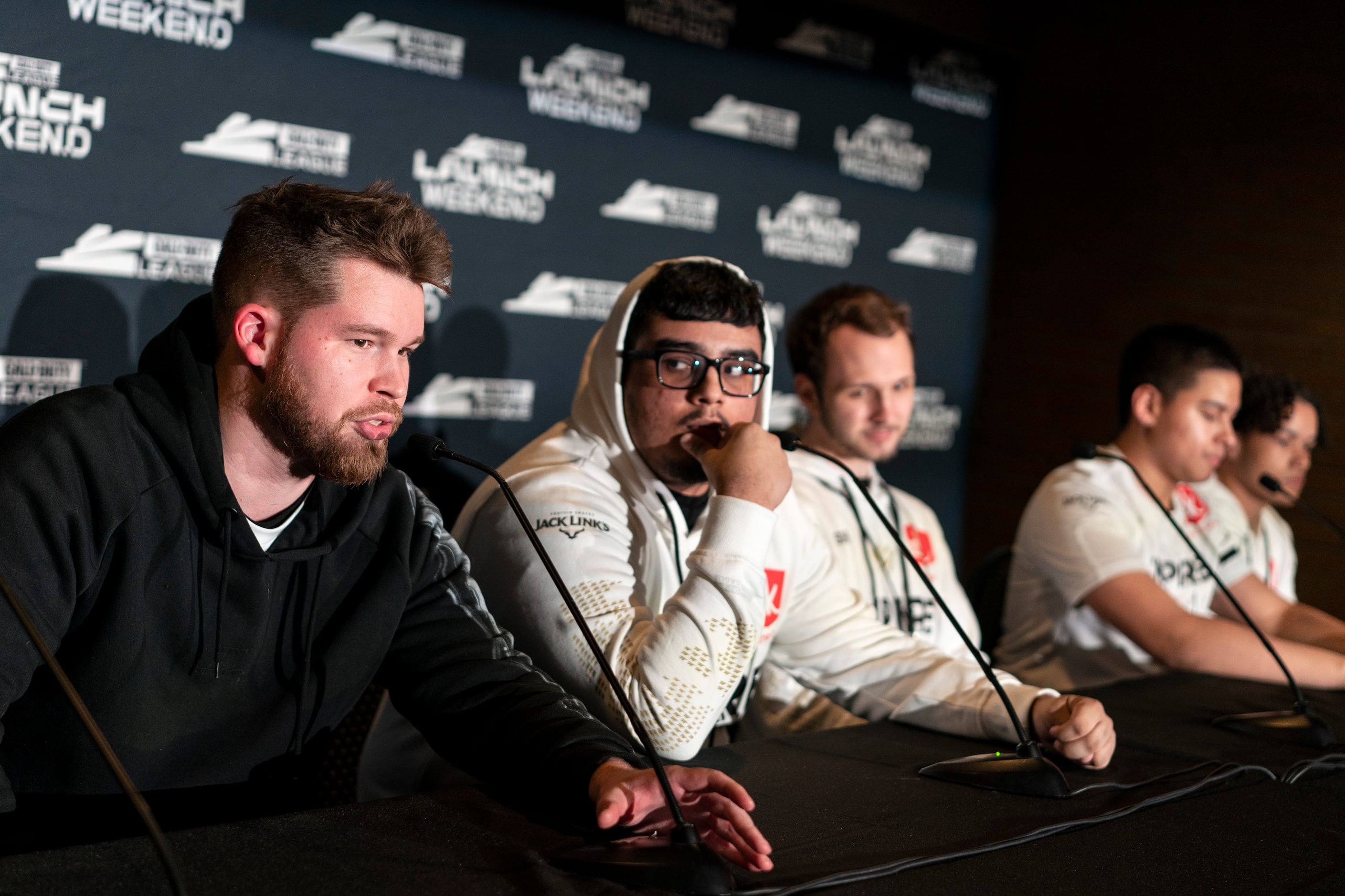 Ian "Crimsix" Porter talks to the media after Dallas Empire lost to Atlanta Faze in the Call...