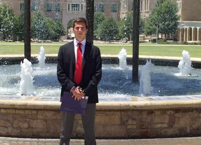  An 2015 photo of TCU student Harry Vincent, shown on the TCU campus, whose Tweets got him...