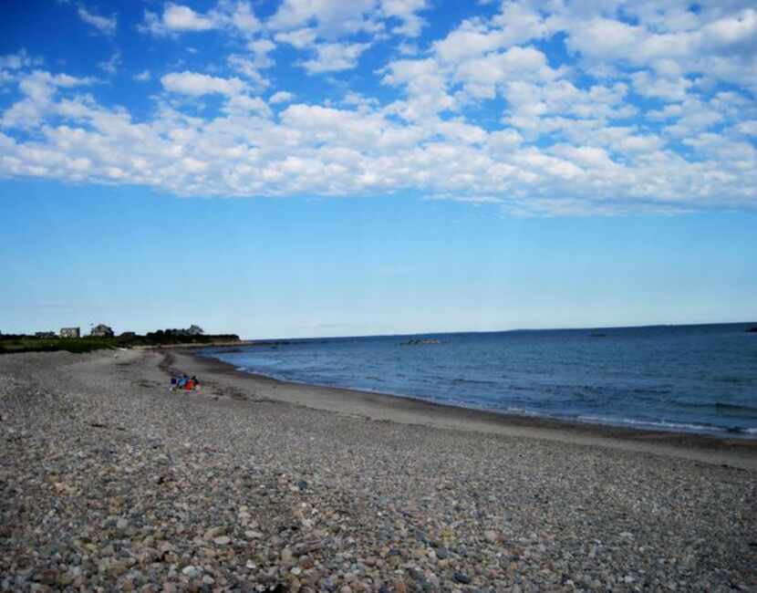 
On this calm August afternoon, a pebbly stretch of the N.H. shoreline near Seabrook Beach...