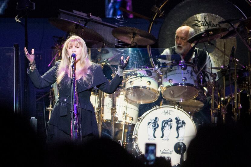 Fleetwood Mac singer Stevie Nicks and drummer Mick Fleetwood perform "Dreams" at the...