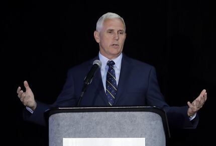 Indiana Gov. Mike Pence speaks during the Innovation Showcase, Thursday, July 14, 2016, in...