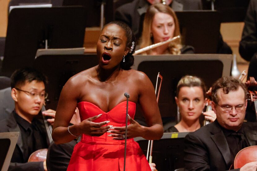 Soprano Jeanine de Bique performs with the Dallas Symphony Orchestra and guest conductor...