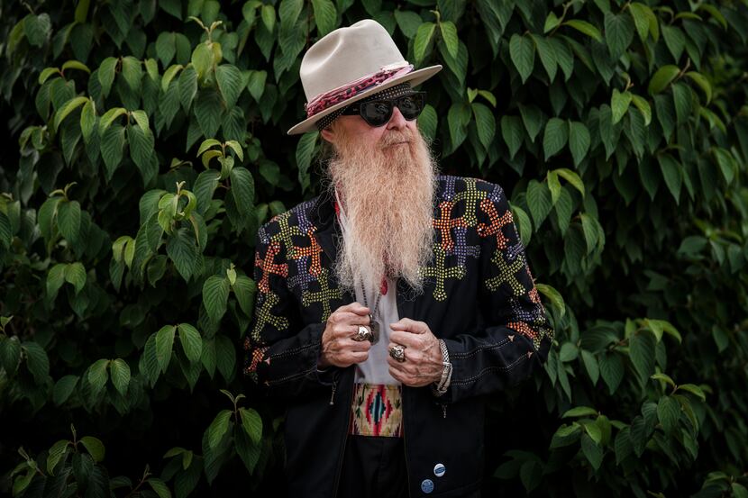 Billy Gibbons of ZZ Top, poses for a portrait outside of his Nashville home in July.