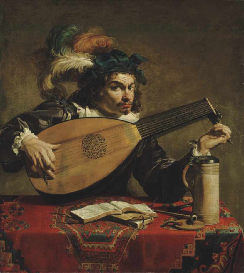 Theodoor Rombouts A Lute Player, c. 1620,oil on canvas by Caravaggio
