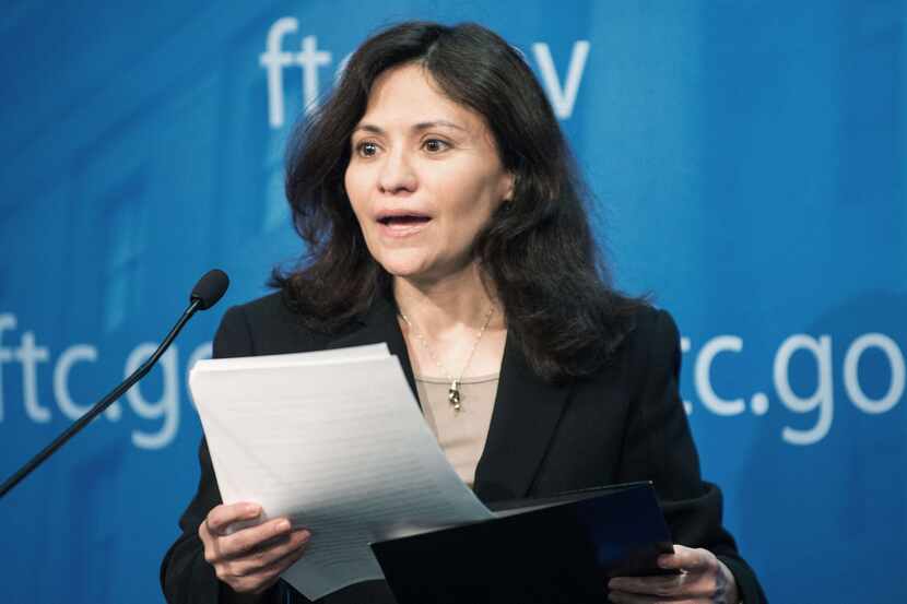 Federal Trade Commission(FTC) Chairwoman Edith Ramirez conducts a press conference January ...